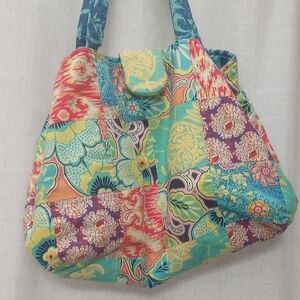 Colorful Patchwork Tote Bag Handmade! Never Use! Very Large Overnight Bag